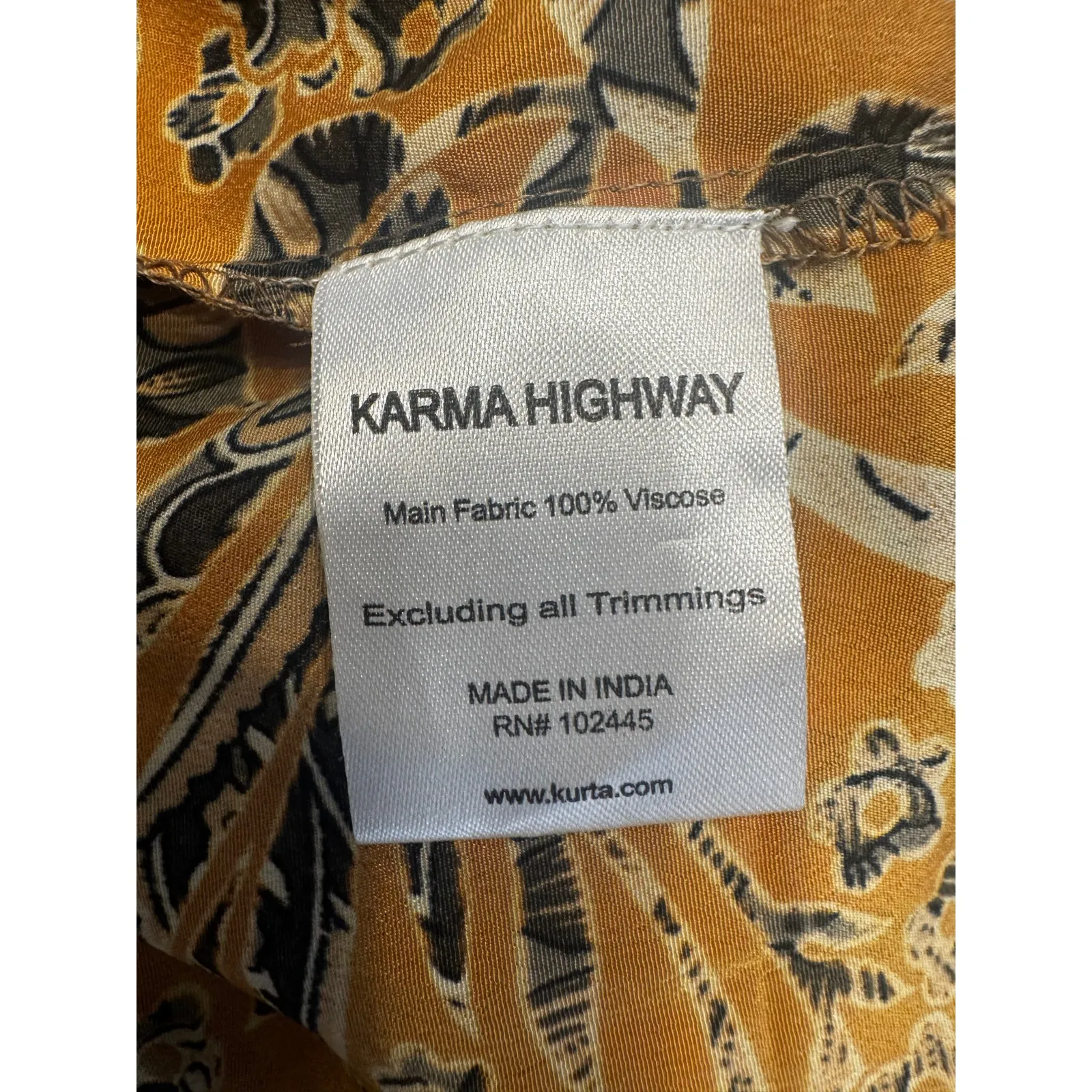 KARMA HIGHWAY Boho Gypsy Maxi Dress Long Balloon Sleeve Floral Printed One Size Gold Size undefined - Image 7