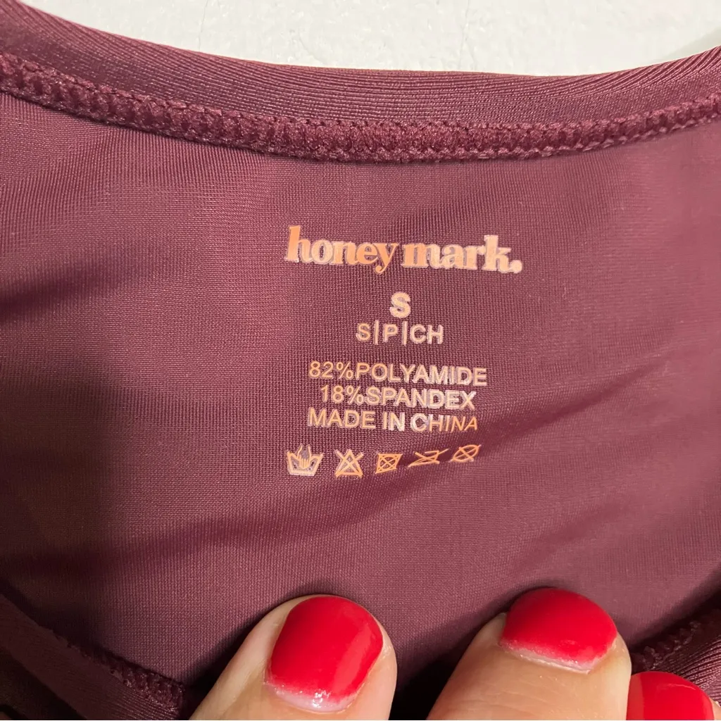 Honey Mark pepper swim dress pockets maroon women’s size small new with tags Purple - Image 3