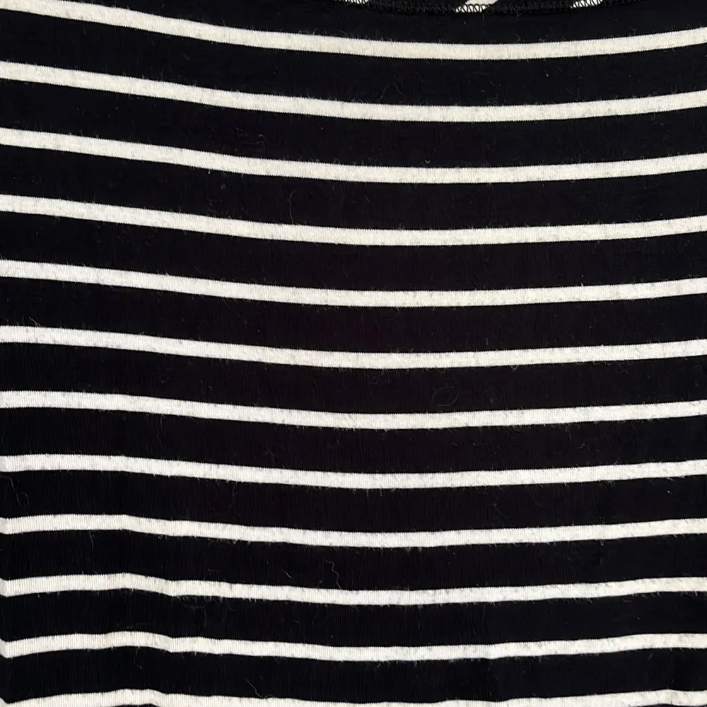Black and white striped long wide neck women’s shirt - Image 5