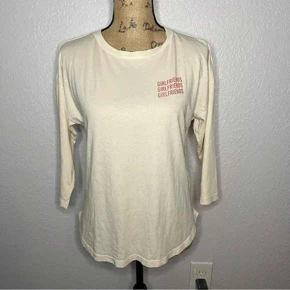 Mate the Label Womens size S White Girlfriends Devi Crew 3/4 Sleeve Top Organic - Image 32