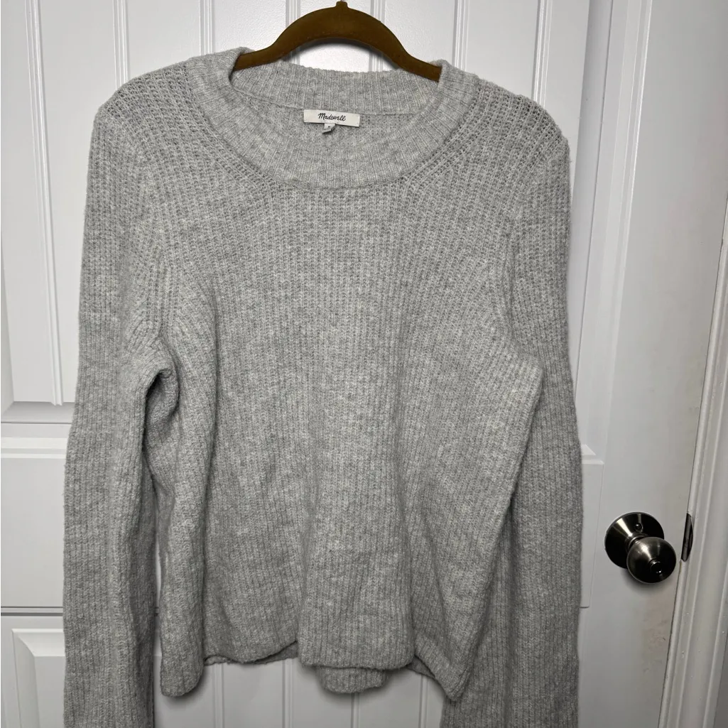 Madewell Light Gray Knit Bell Sleeve Sweater - Image 2