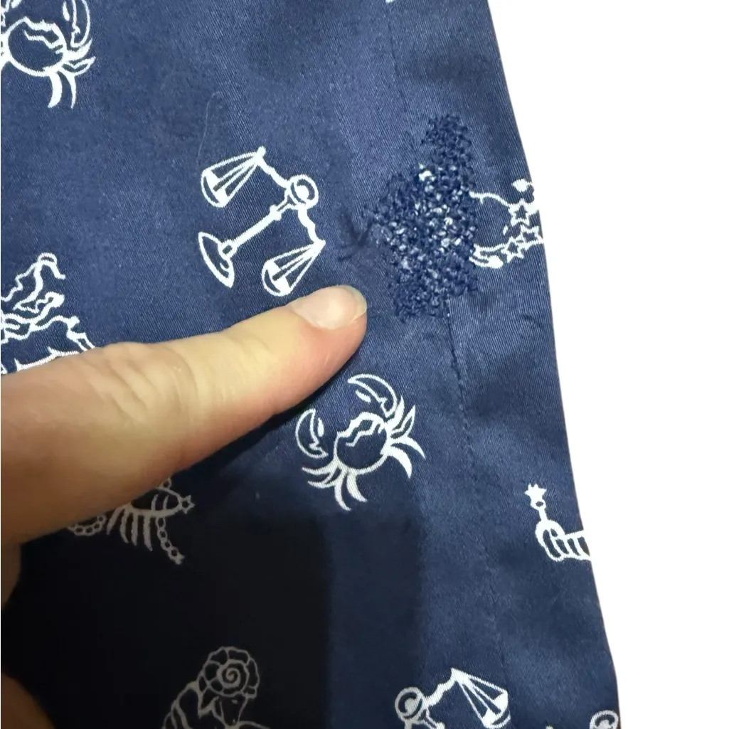 Carolina Herrera Pants Zodiac Print Dark Blue Archive Print Collection B131 Sz 8 - Image 13