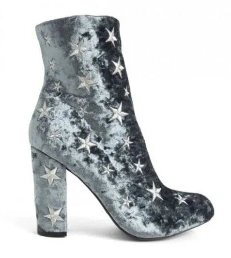 Dolls Kill Blue Suede Galactic Booties - Image 3
