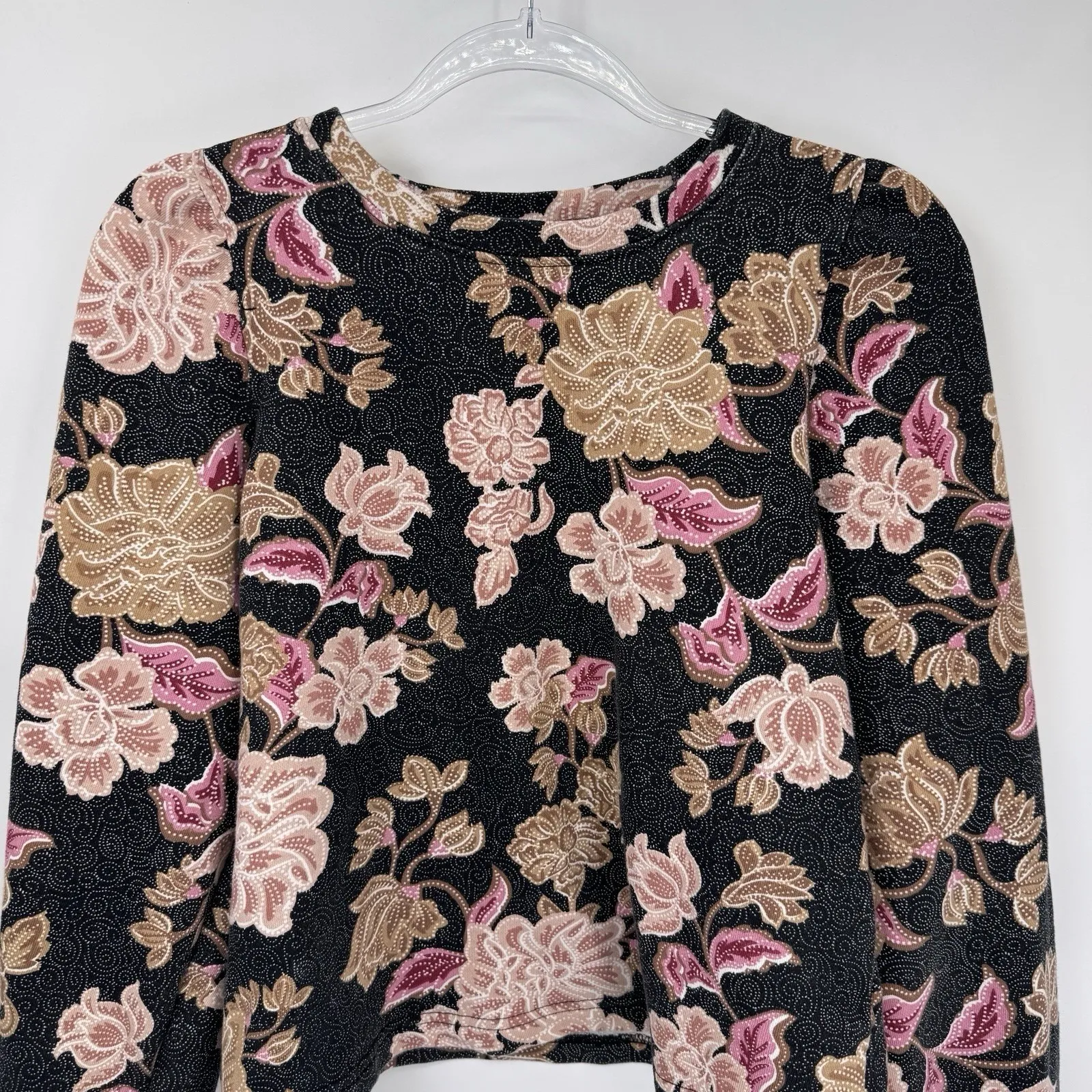 Maison d' Amelie Sweater Womens Medium Black Floral Romantic Cottagecore - Image 2