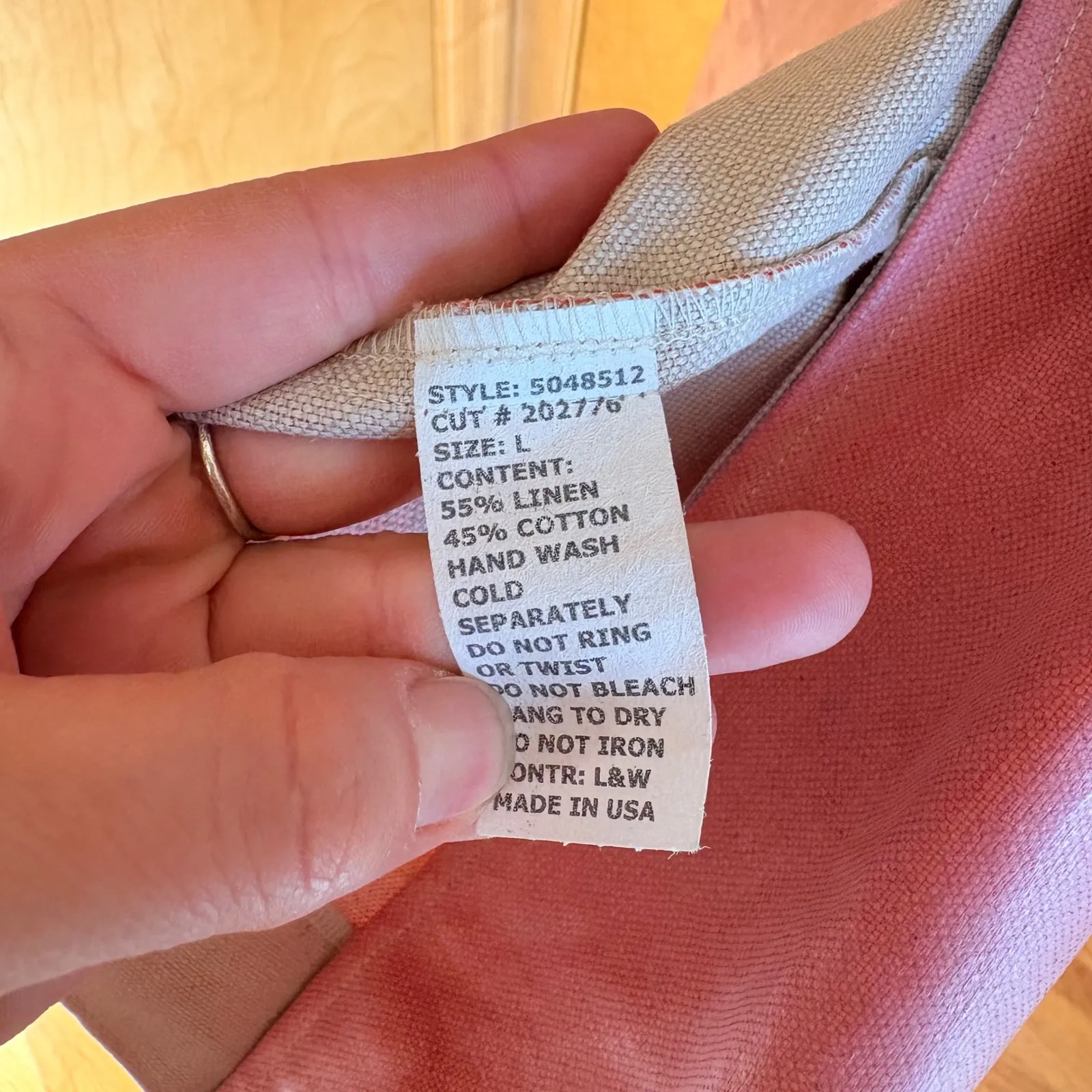 Cut Loose Pink Linen Cotton Blend Collared Button Front Jacket Size L Size L - Image 4