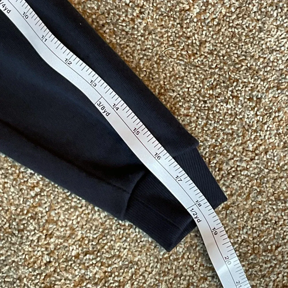 Who What Wear Asymmetrical Sweatshirt Dress Navy Blue with Red Stripe. Size med - Image 7