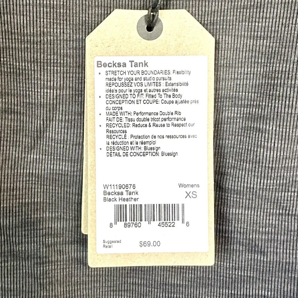 NWT Prana Becksa Tank in Black Heather - Size Extra Small - Image 3