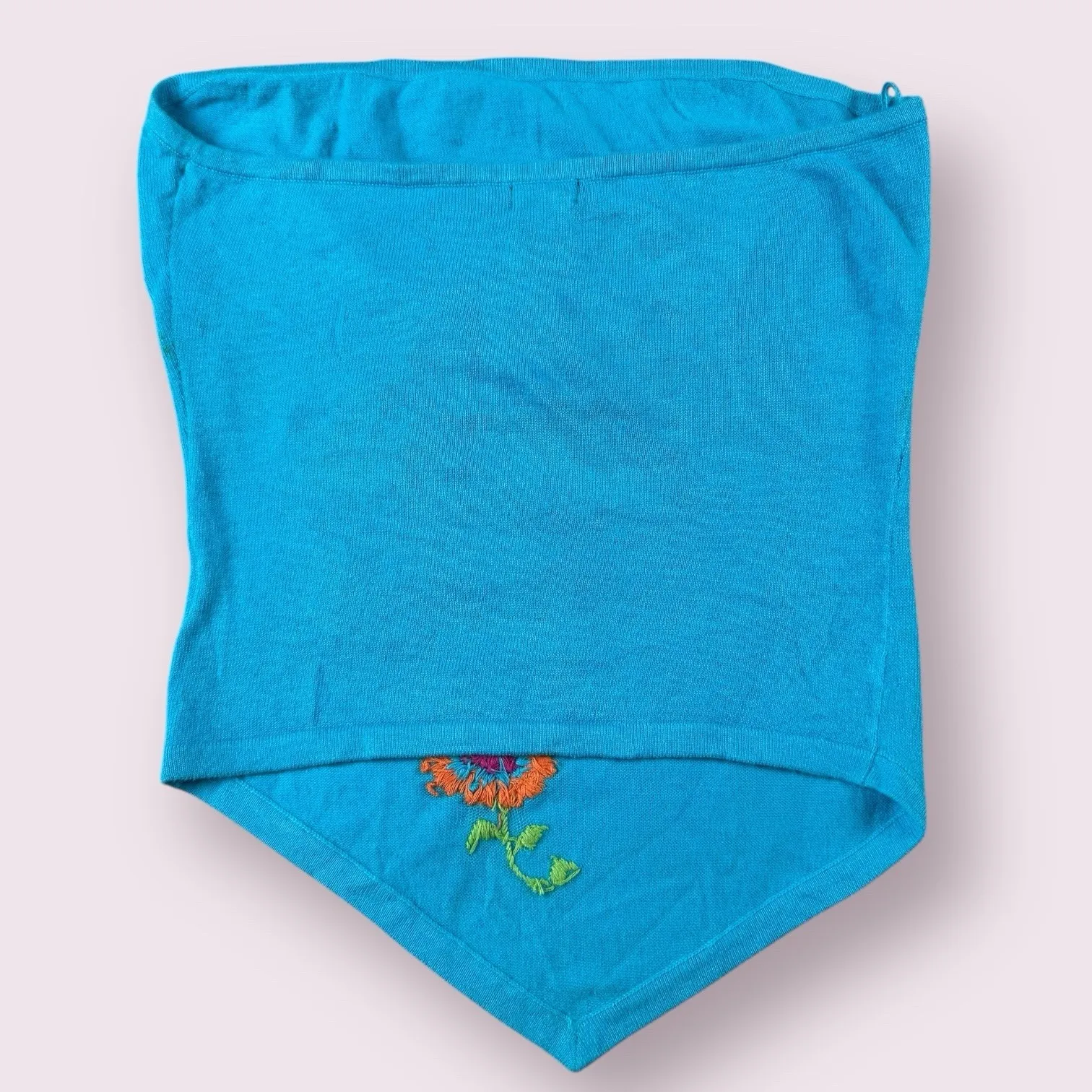 Vtg Y2K 2000's Guess‎ Strapless Bandana Tank Tube Top Embroidered Blue NWT Sz L - Image 2