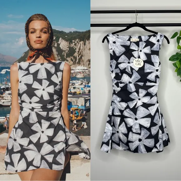 NWT VRG GRL Angele Mini Dress Fiore Floral size 4 NEW - Image 2