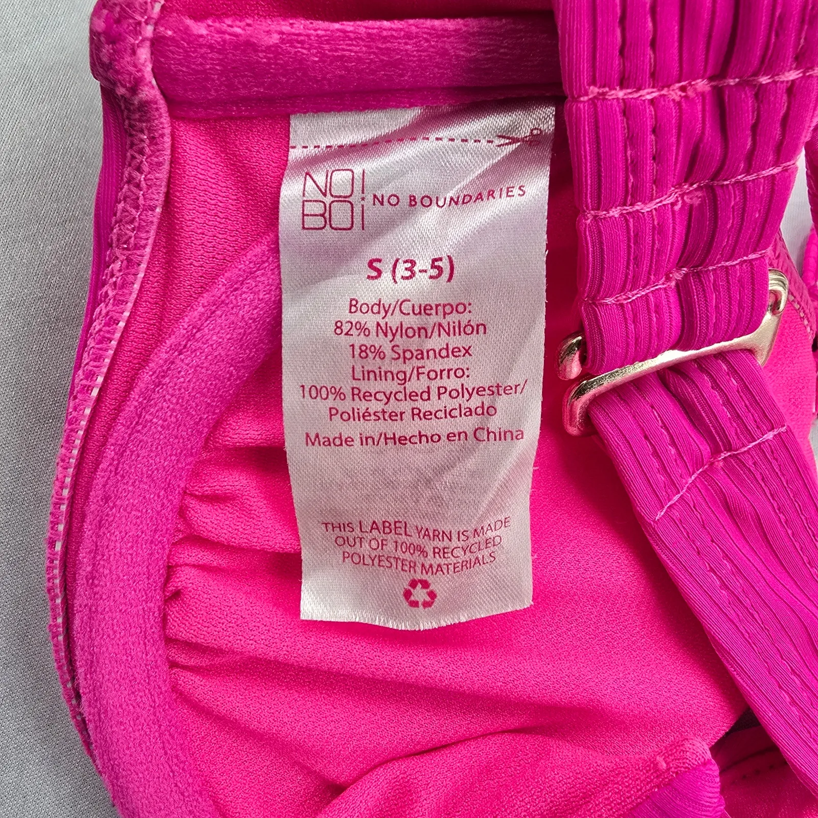 No Boundaries Pink Stripe Padded Bra Bikini Bralette Swim Top S Small - Image 6