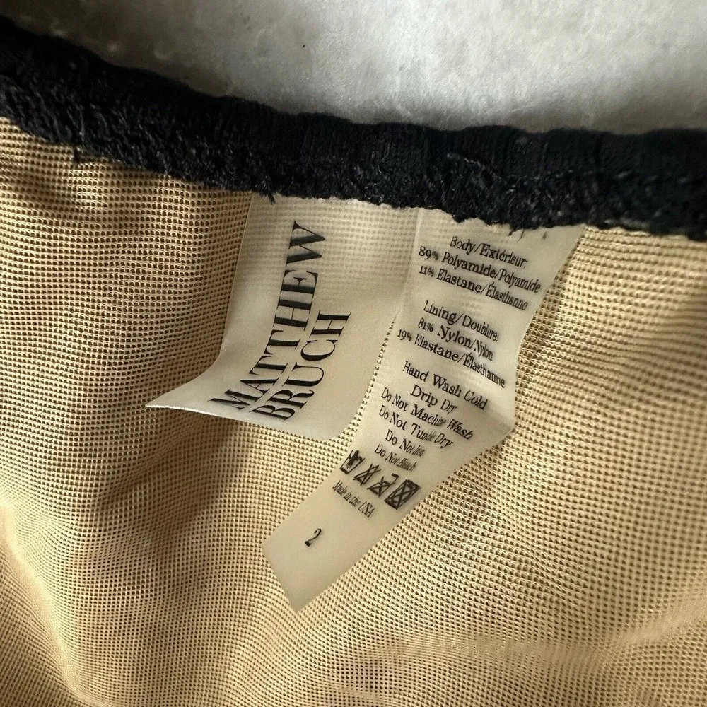 Matthew Bruch Ribbed One Piece Bodysuit Womens 2 Black - Image 5