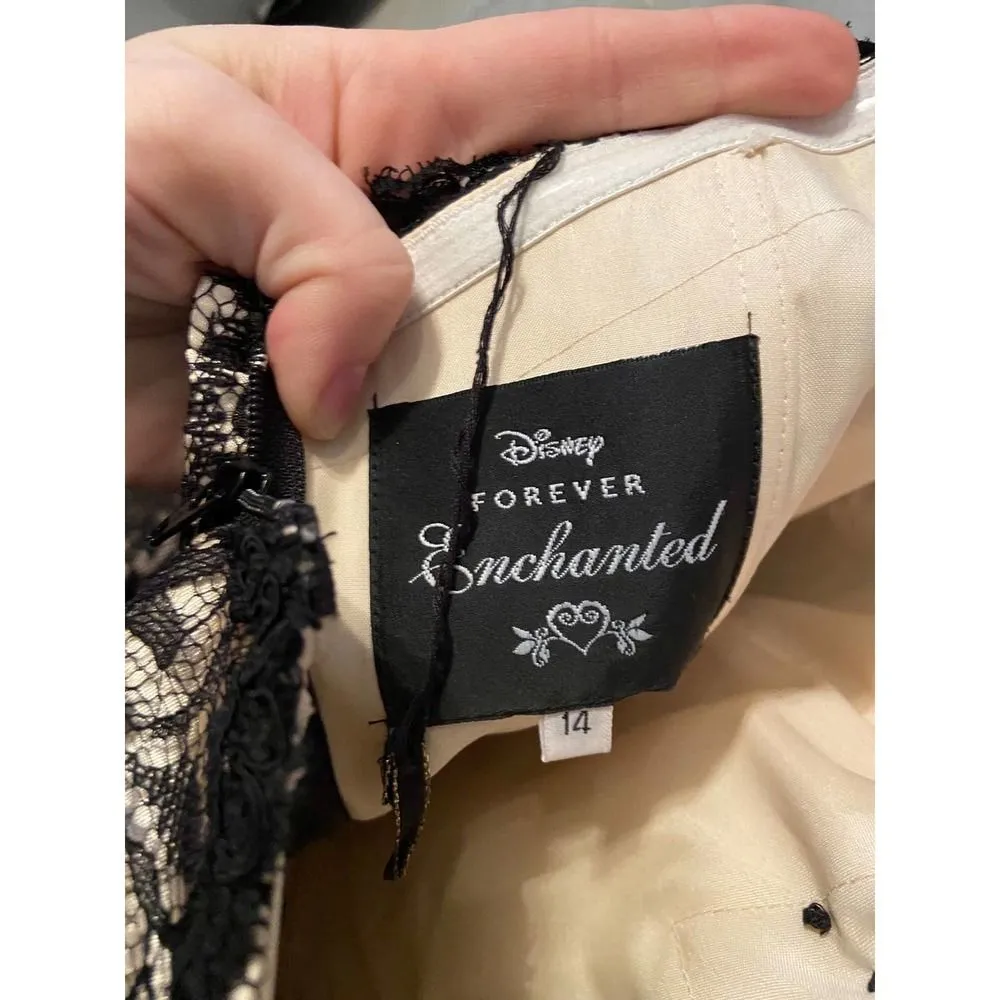 Disney forever enchanted collection size 14 black lace‎ prom dress - Image 2