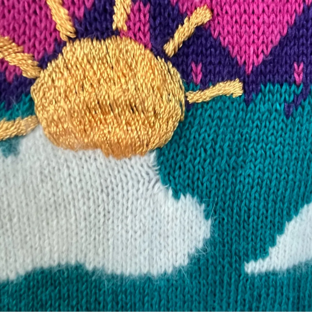 Vtg Carole Little Knitwear Women’s Southwest Colorful Embellished Sweater Sz L Black Size L - Image 7