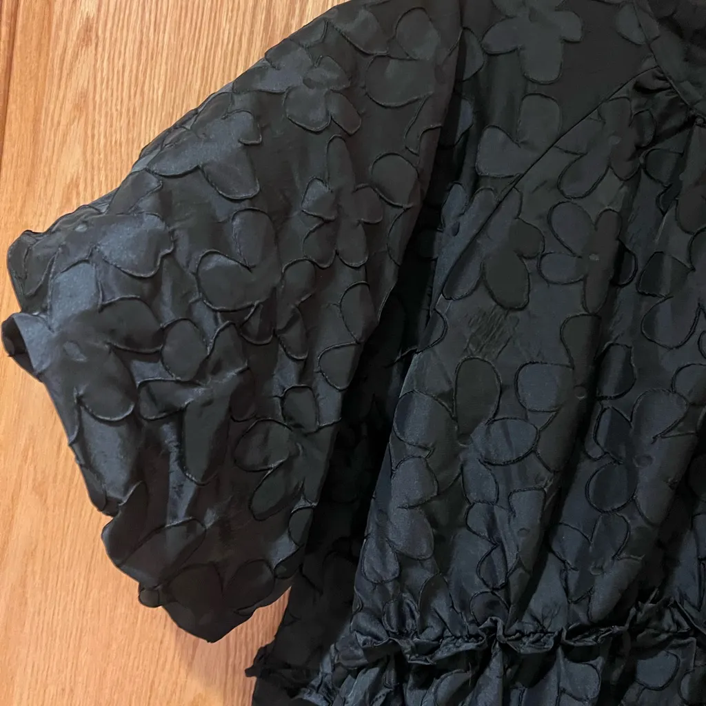 Sister Jane‎ Urban Outfitters Nora Jacquard Floral Mini Dress Size 6 (Medium) Black - Image 7