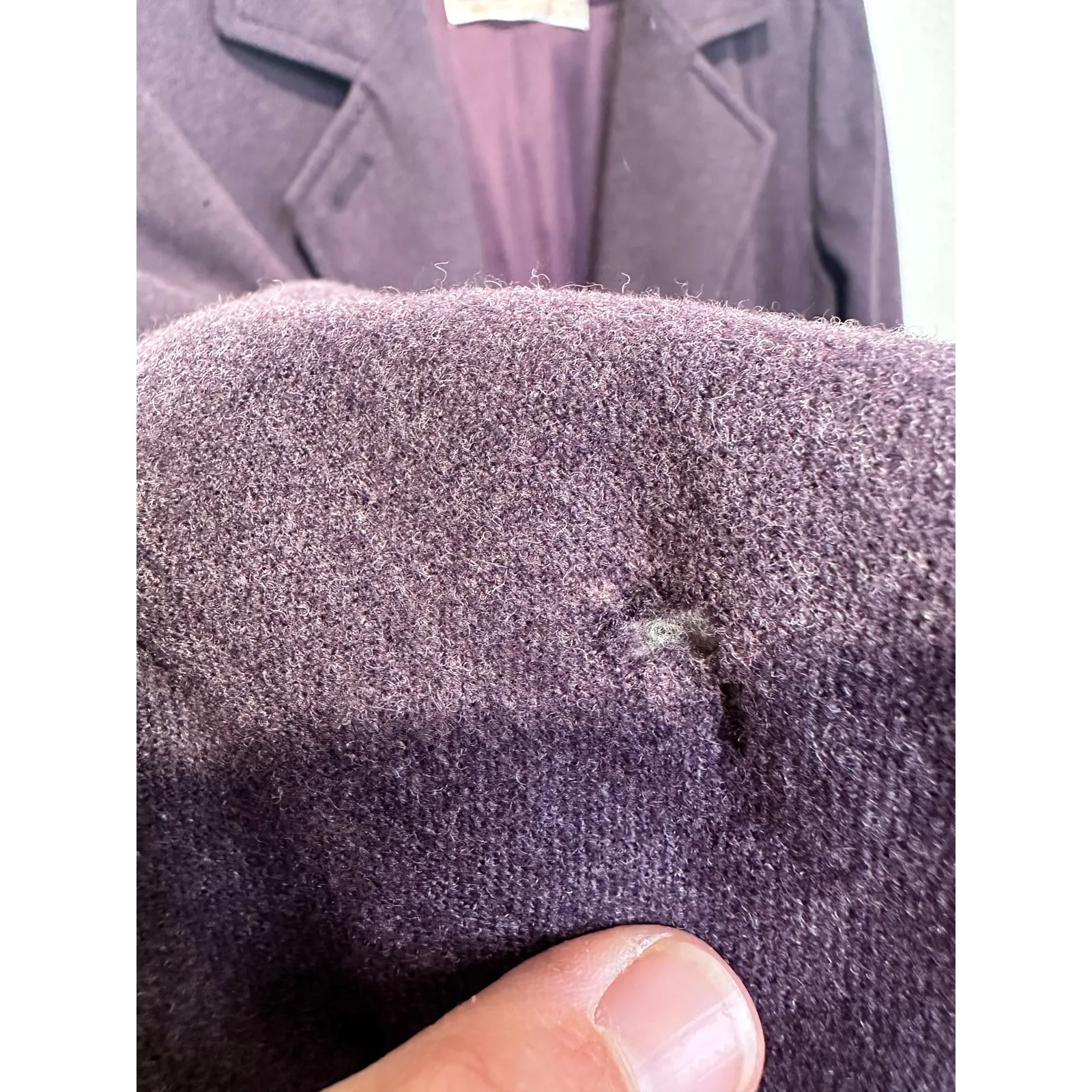 Vintage Pendleton Dark Purple 100% Virgin Wool Loose Fit Casual Trench Coat M - Image 6