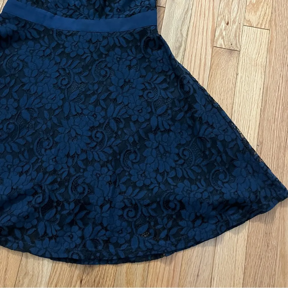 Lulus Twirling Around Navy Blue Lace Skater Dress Size Small - Image 8