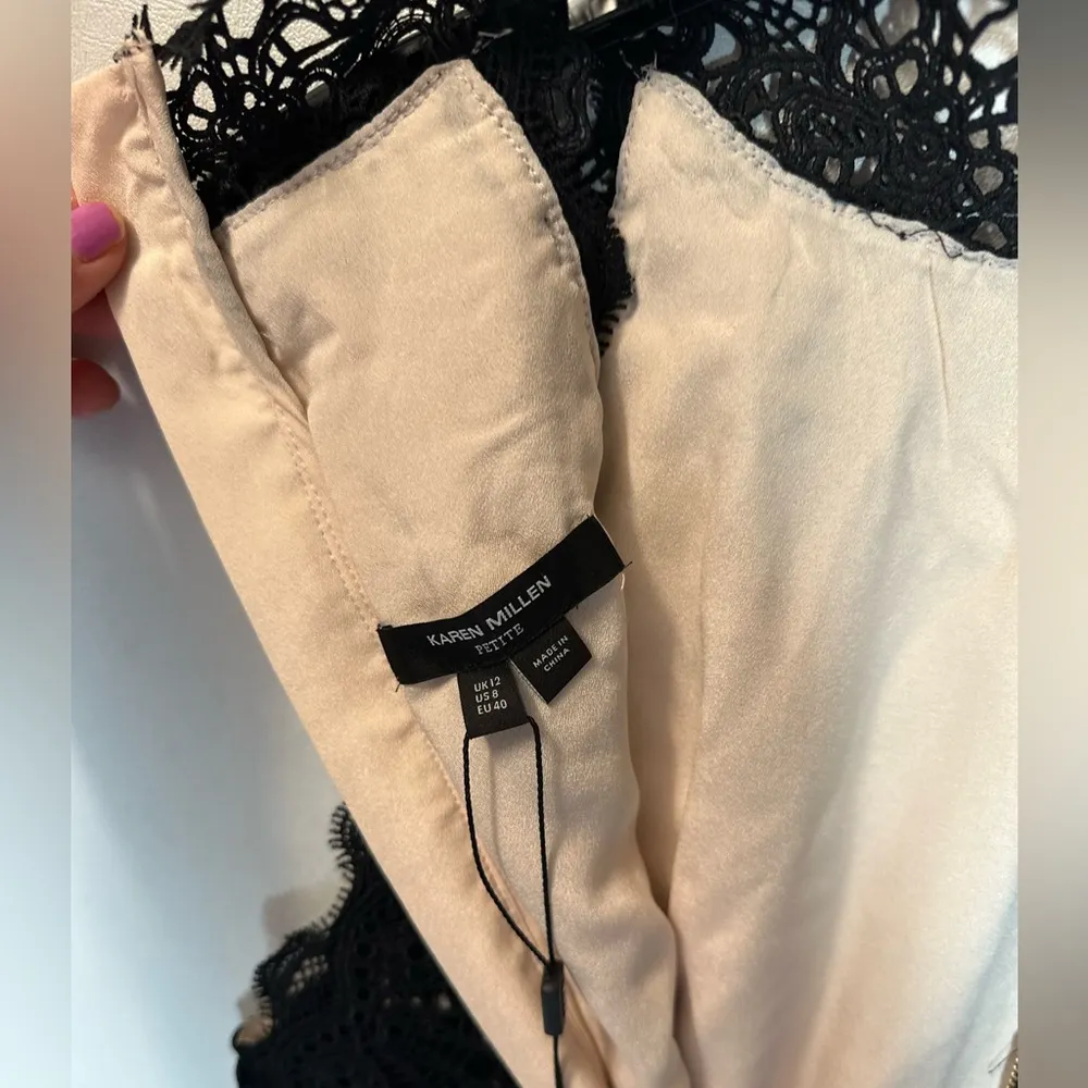 Karen Millen Petite Guipure Lace Woven Halter Mini Dress casual classic stylish - Image 5