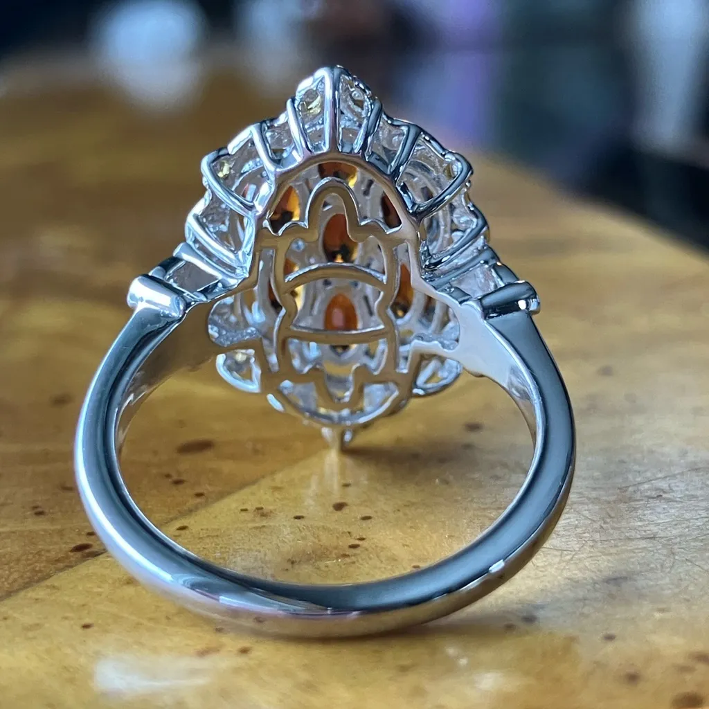 Natural Cherry Citrine Sterling Silver Ring Size 8 - Image 5