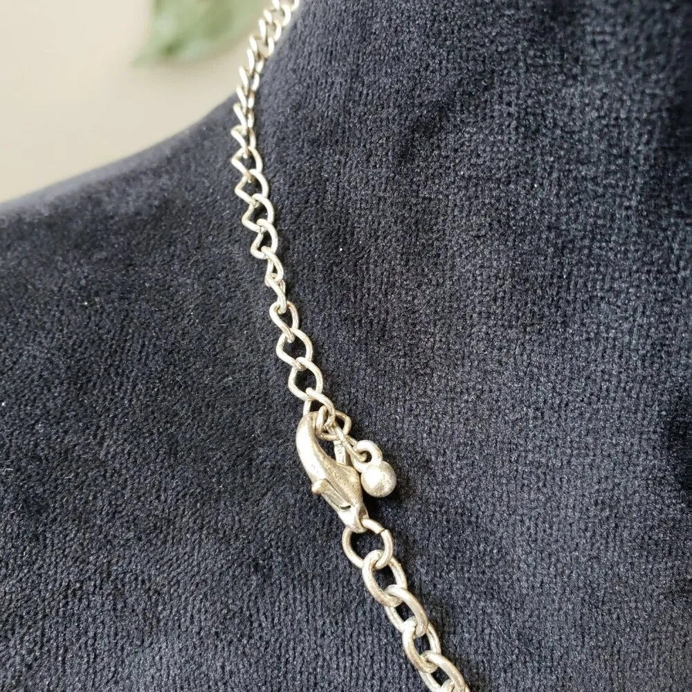 Womens Gold Ton Red Crystal Nautical Mermaid Anchor Wheel Necklace w/ Lobster - Image 6