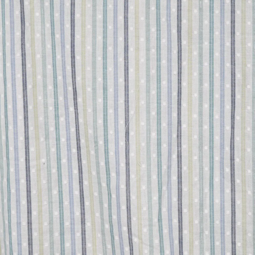 Y2K Button Up Striped Shirt 16 Snowflake Beads Sequin Swiss Dot Embroidered Snap - Image 7