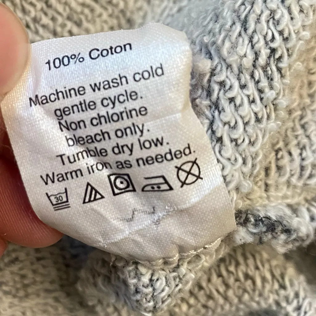 J. Crew White and Heathered Grey Cotton Partial Button Down Sweater - Image 8