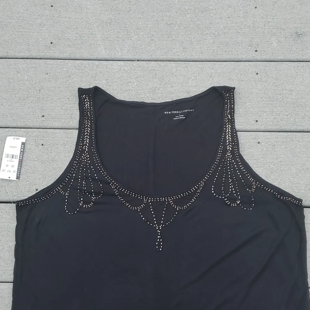 NWT New York & Company Beaded Neckline Sleeveless Tunic - Image 6