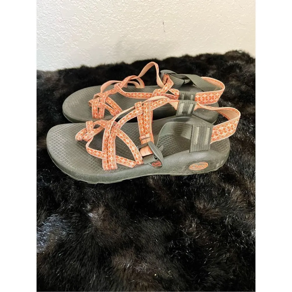 Chaco Women's ZX/2 Classic Sandals Size 8 Dagger Black Pink Orange Melon - Image 4