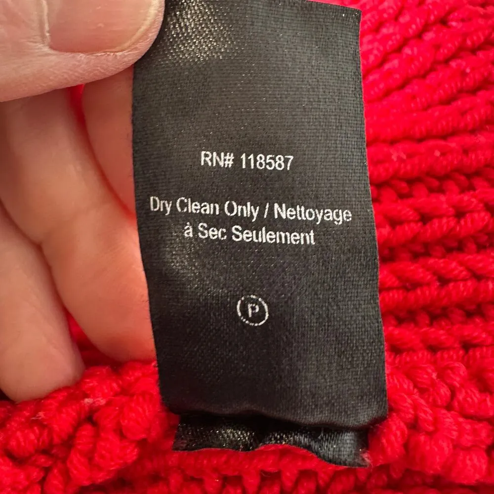 Jason Wu Red Turtleneck Sweater MEDIUM Slouchy Soft Wool Ribbon Oversized $495 - Image 8