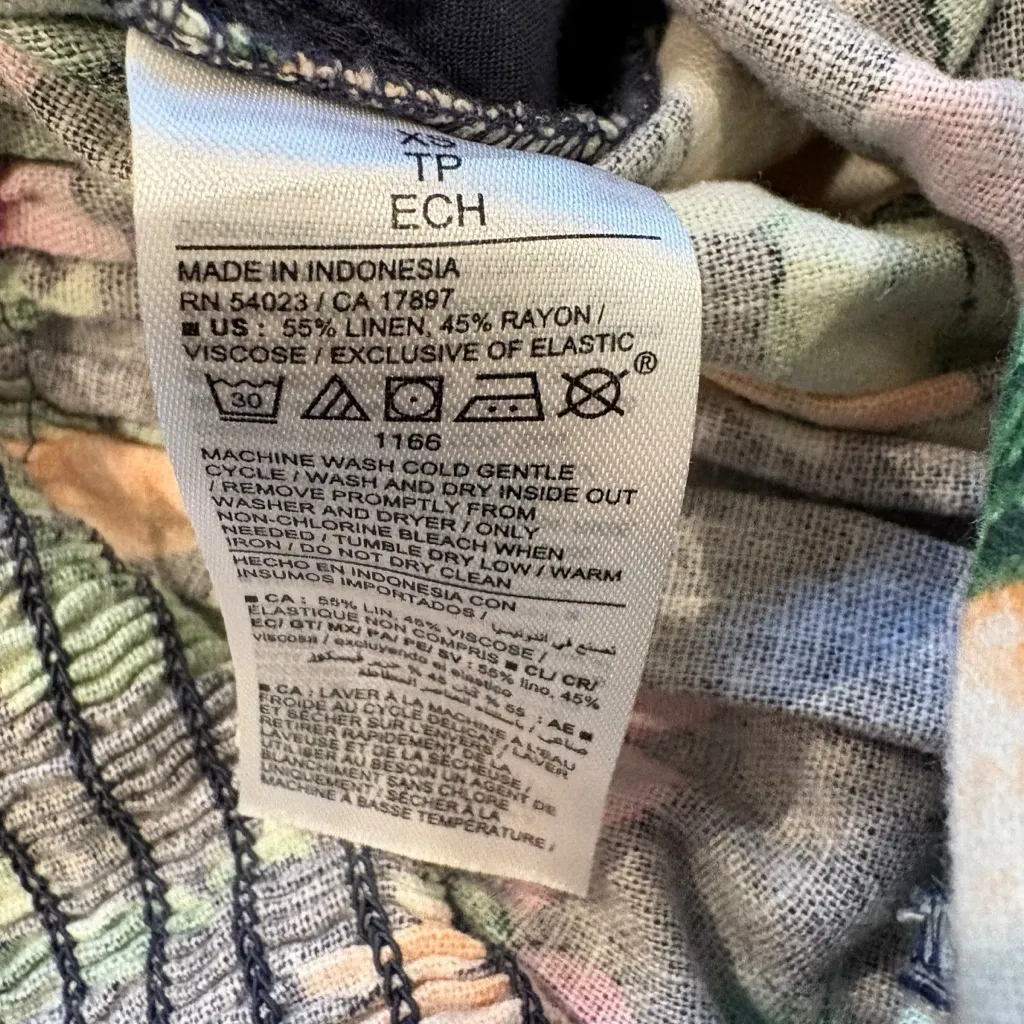 NWT, Old Navy Fit and Flare Blue Floral Romper Jumpsuit Linen Blend, Sz XS - Image 12