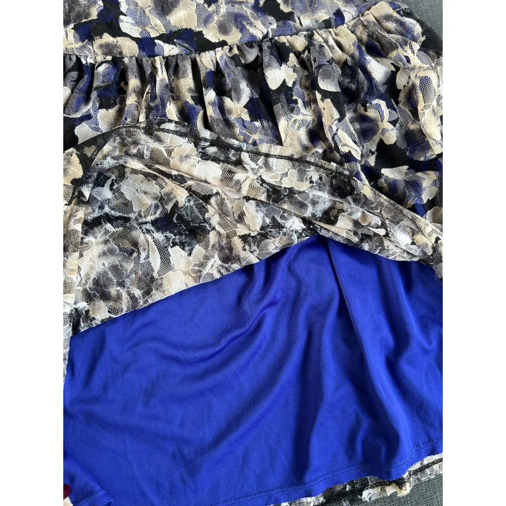 Anthropologie Pins And Needles Womens L Dress Black Blue Lace Sleeveless Mini Size L - Image 9