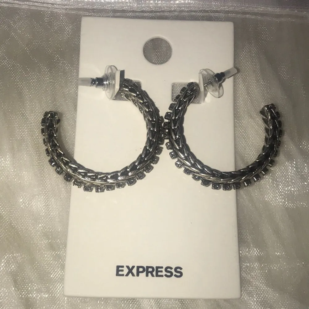 ✨HP✨Rhinestone Chain Open Hoop Earrings✨ - Image 2