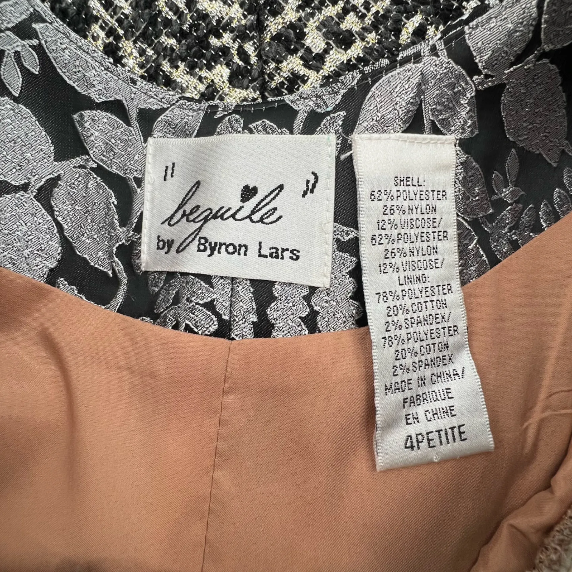 Beguile by Byron Lars Embroidered Brocade Dress Sz 4 petite Anthropologie Brown - Image 7