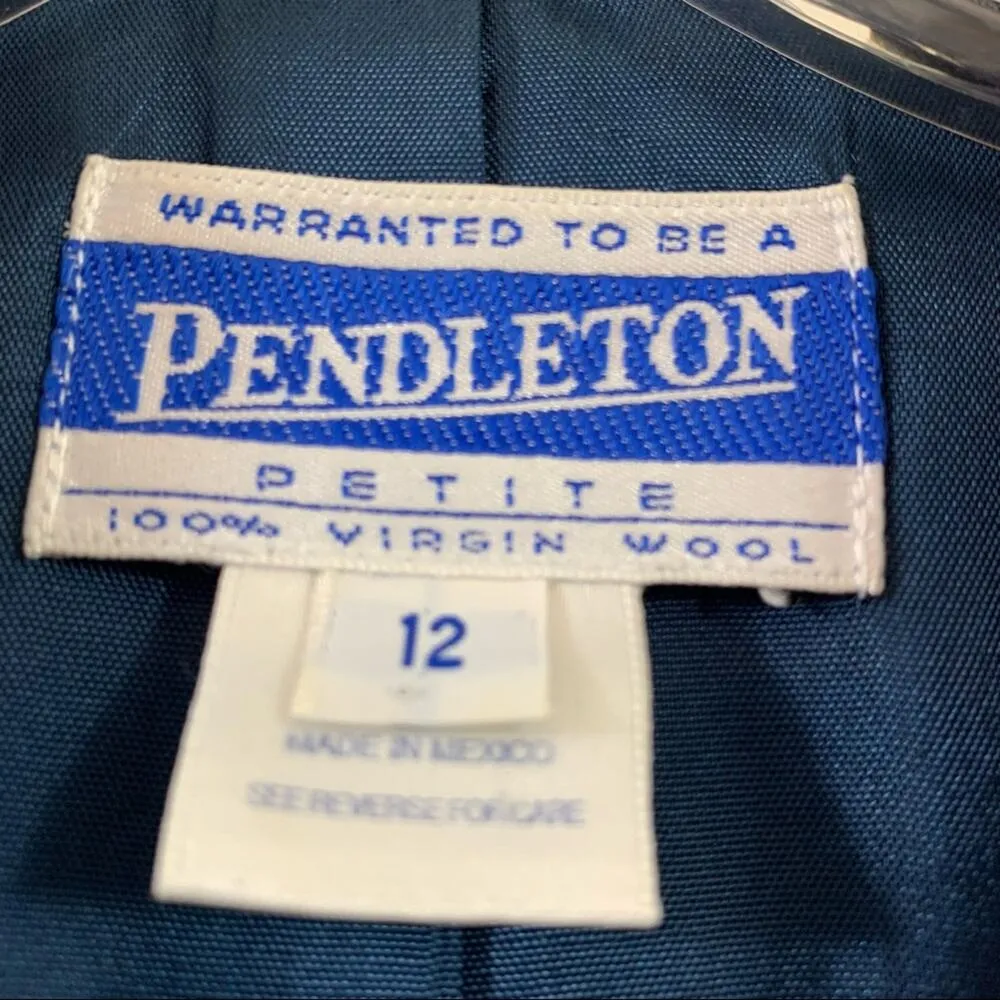 Vintage Pendleton Virgin Wool Navy Two Button Blazer - Image 2