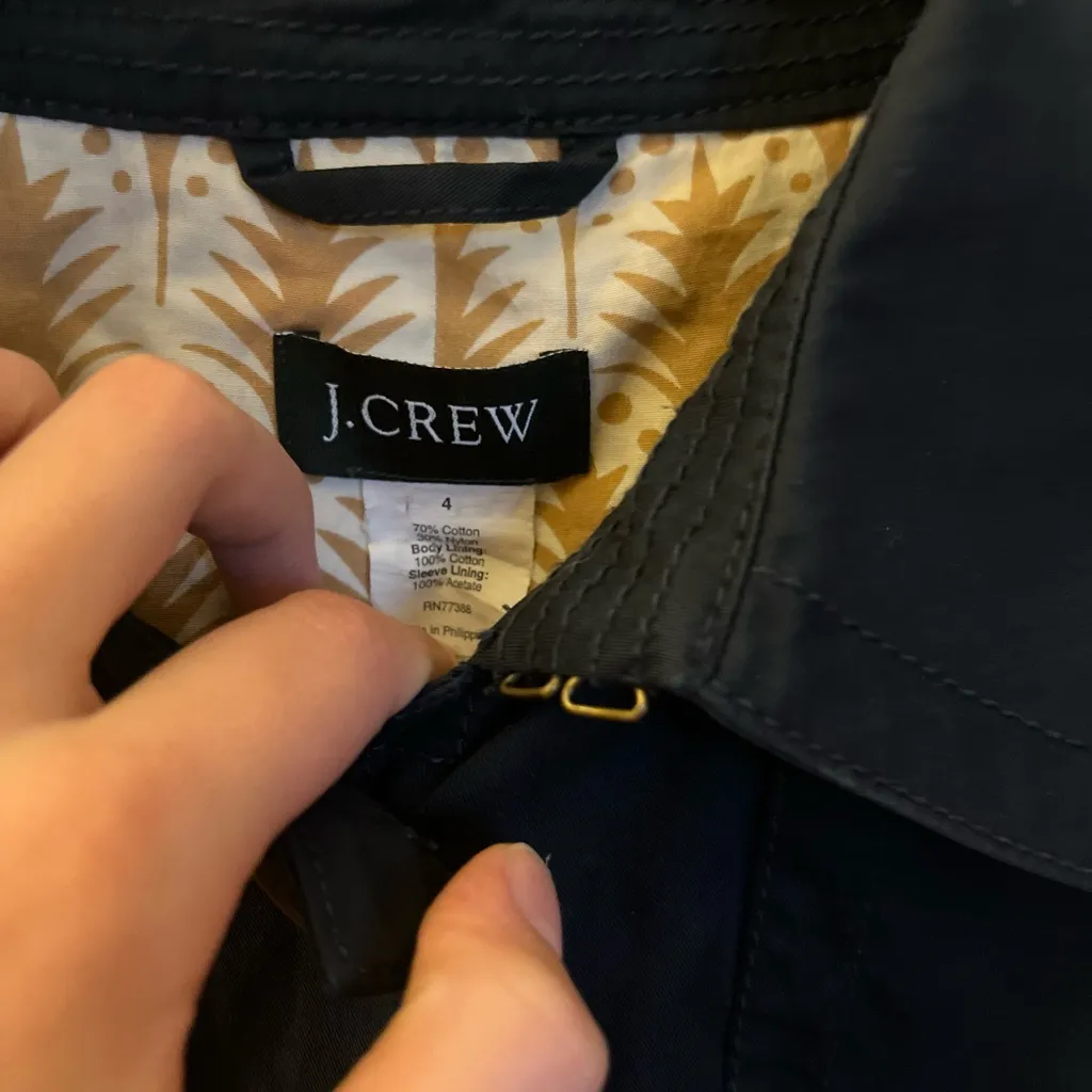 Women's J.Crew Black Belted Jacket size 4 - Image 2