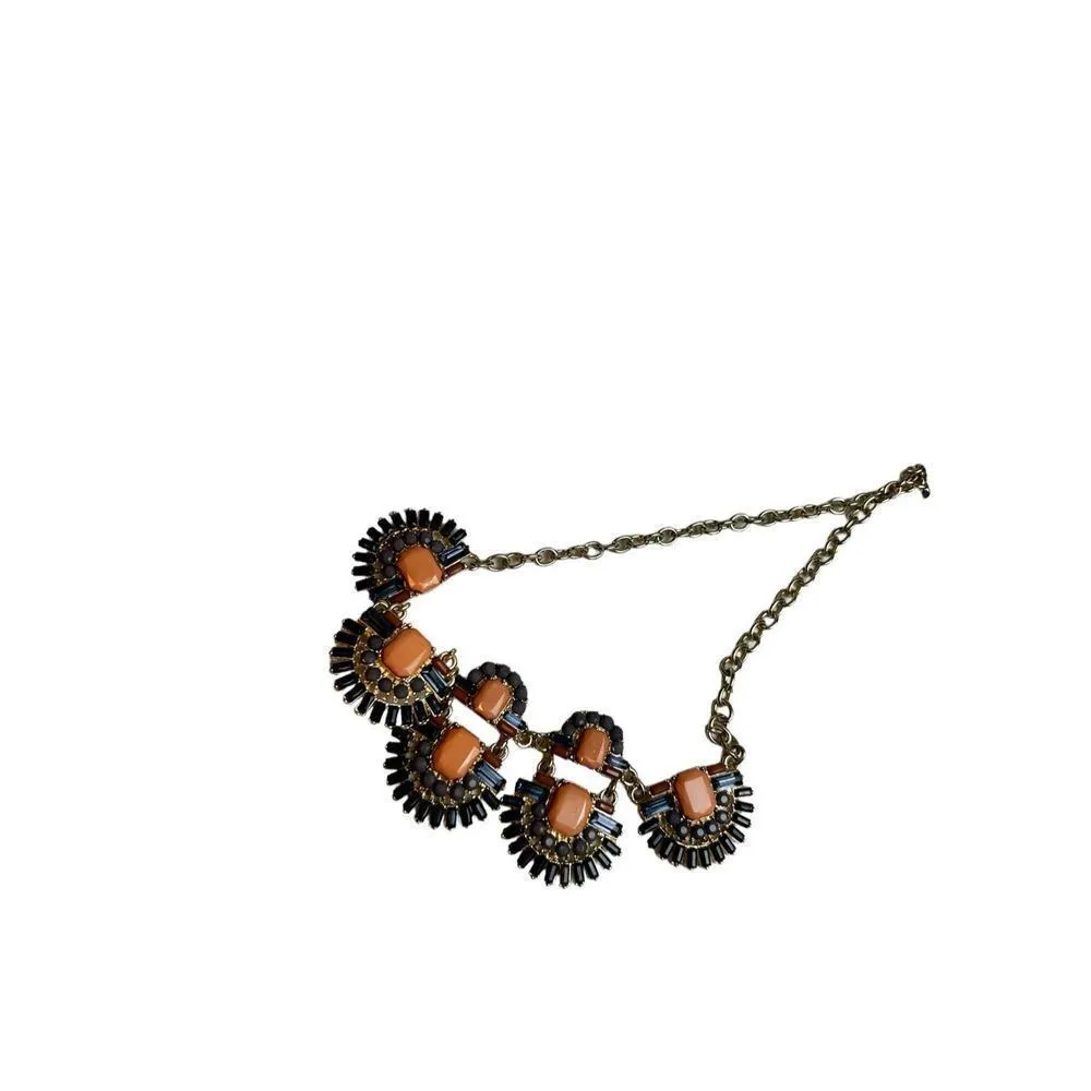 Francesca’s. Collection blue and coral necklace and matching coral earrings - Image 7