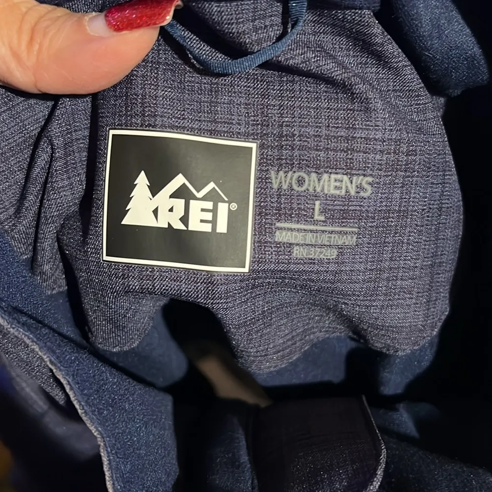 REI E1 Elements Rain Jacket Women's L purple Full Zip Size L - Image 9