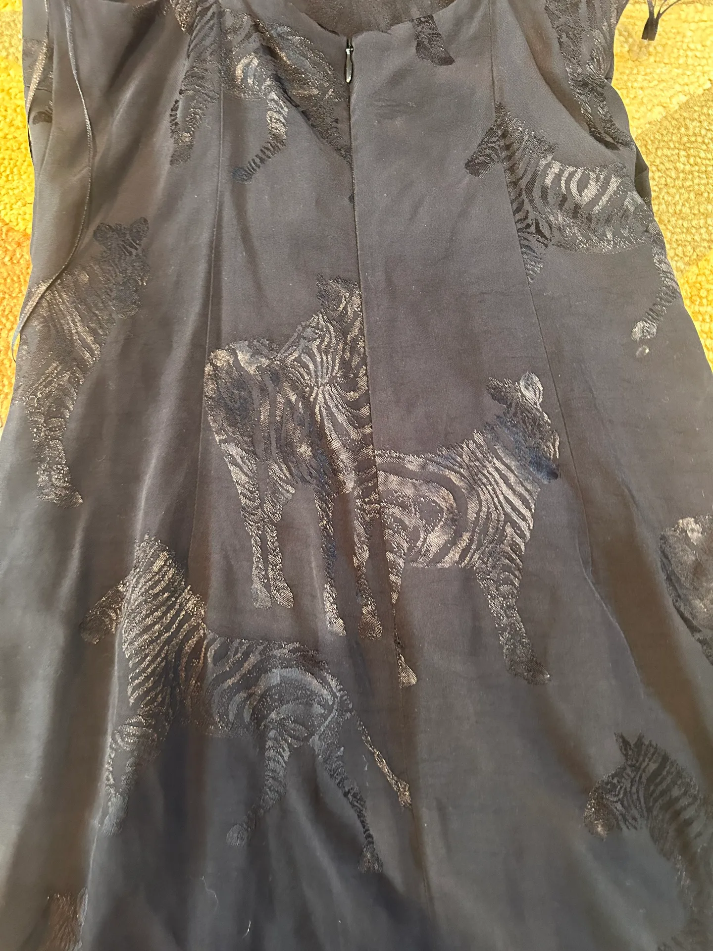 NWOT  Women Black Satin Zebra Print Strappy Mini Dress Spaghetti Straps XS - Image 7