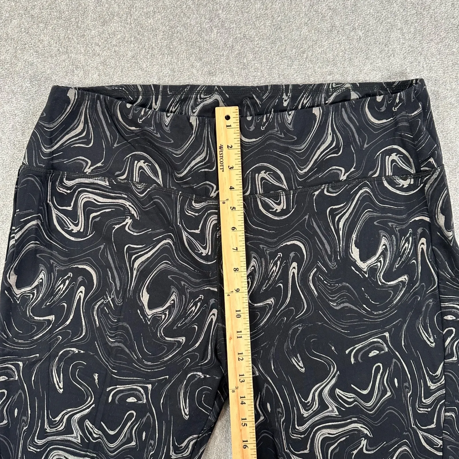 Soft Surroundings Argento Leggings Women's 1X Black Metallic Swirl High Waist - Image 3