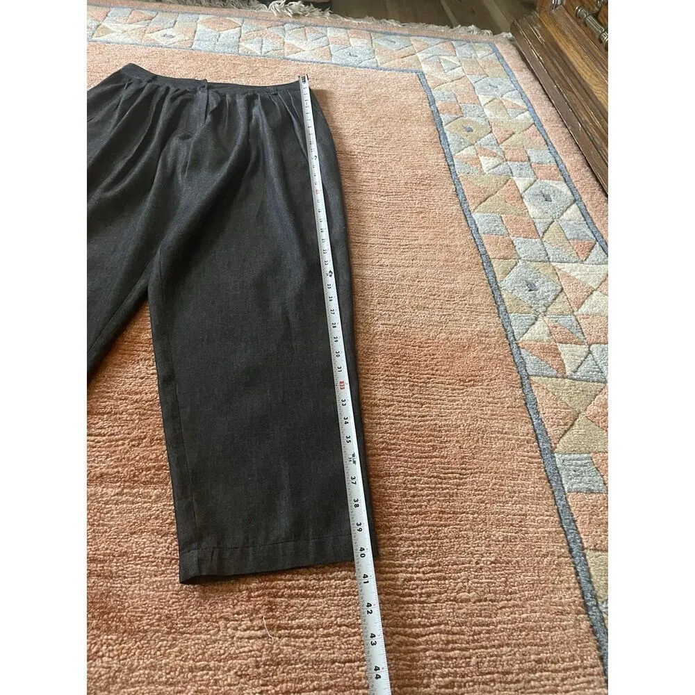 LIV Charcoal Gray Pleated Tapered Pants High Waist Cotton Blend NWT Gray Size undefined - Image 4