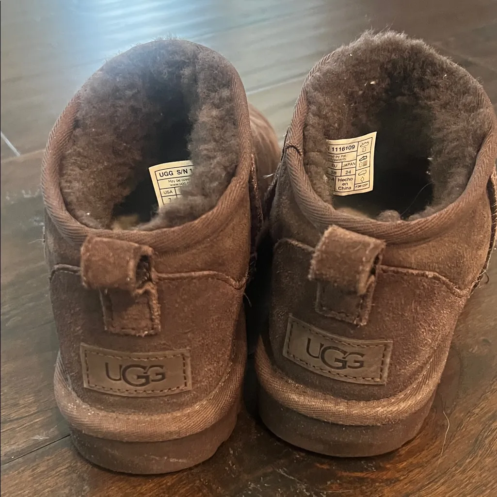 UGG Brown Ultra Mini Suede Boots 7 - Image 2