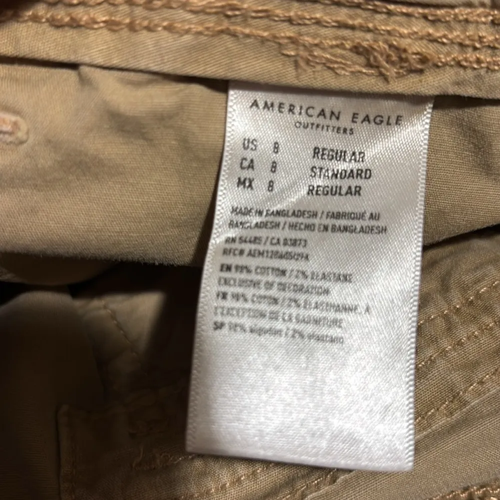 AE  Real Good Parachute Baggy Jogger Sz 8  Cargo Pockets Khaki - Image 8