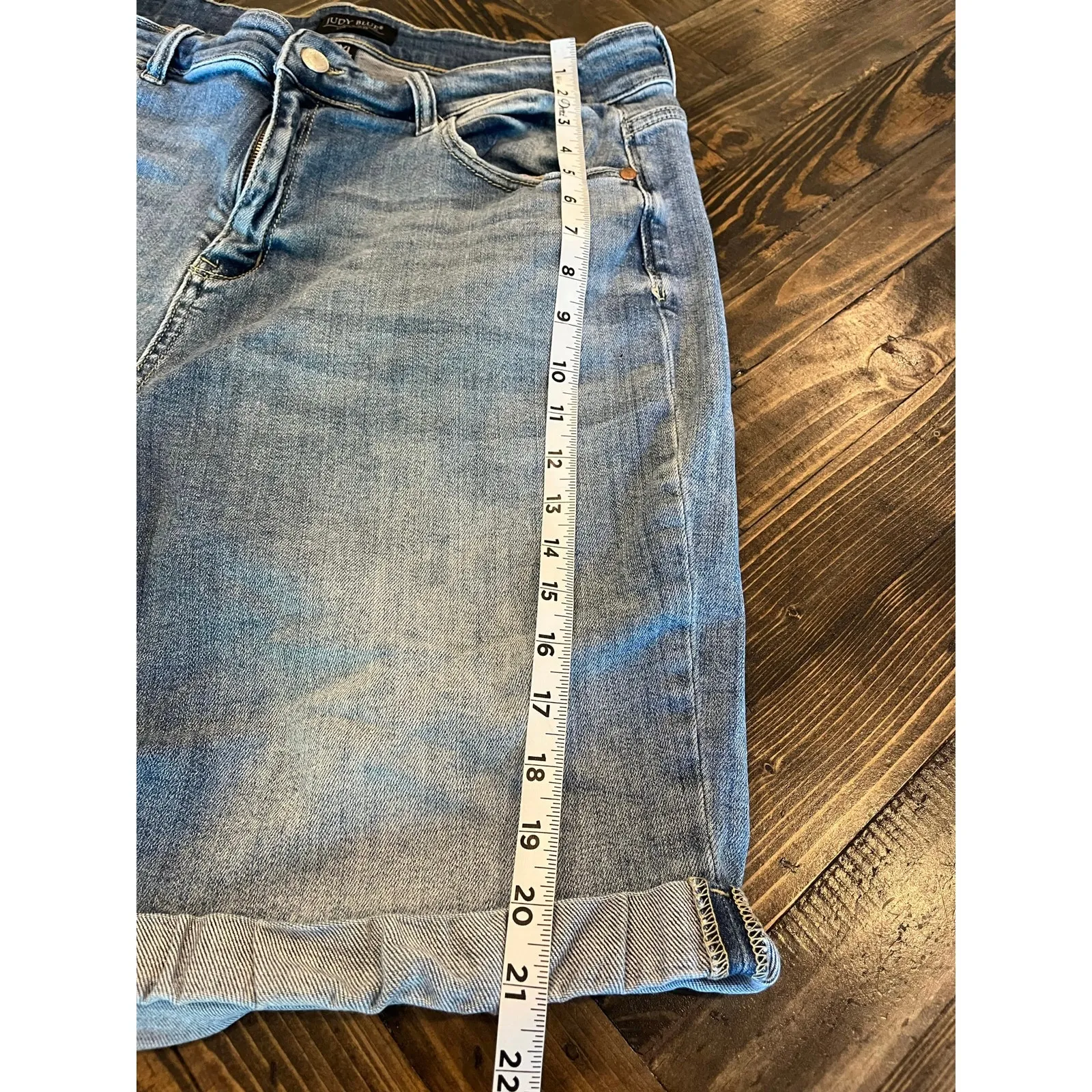 Judy Blue Denim Blue Jean Shorts Women 3XL Plus Size Light Bermuda Comfy Stretch - Image 8