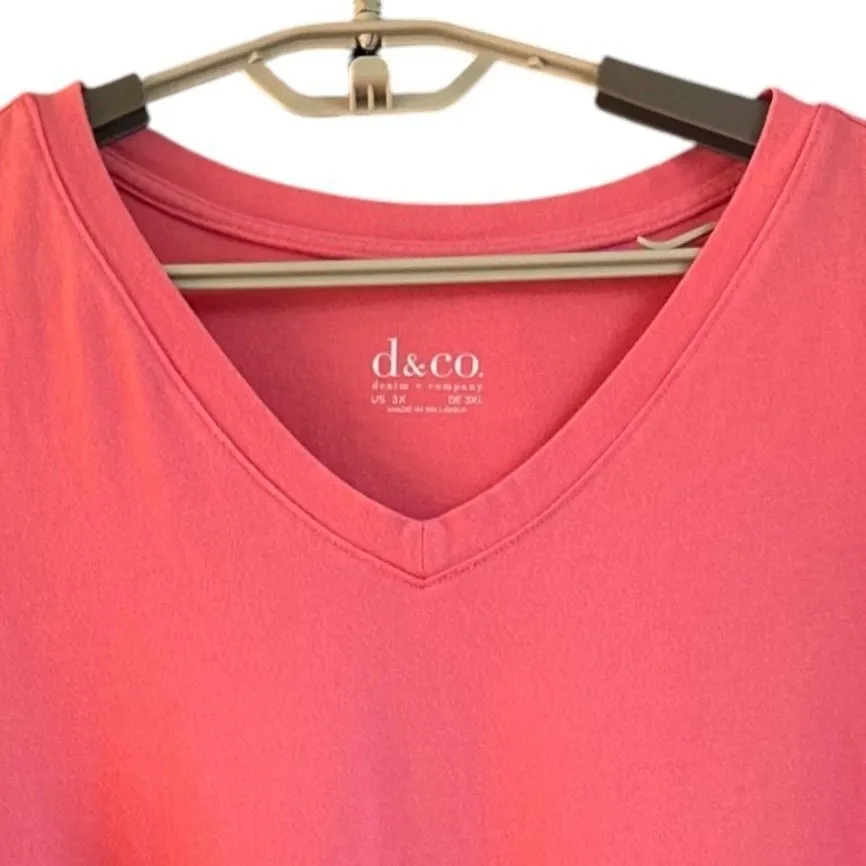 Denim And Co Tunic Top Salmon Pink 3X Size undefined - Image 3