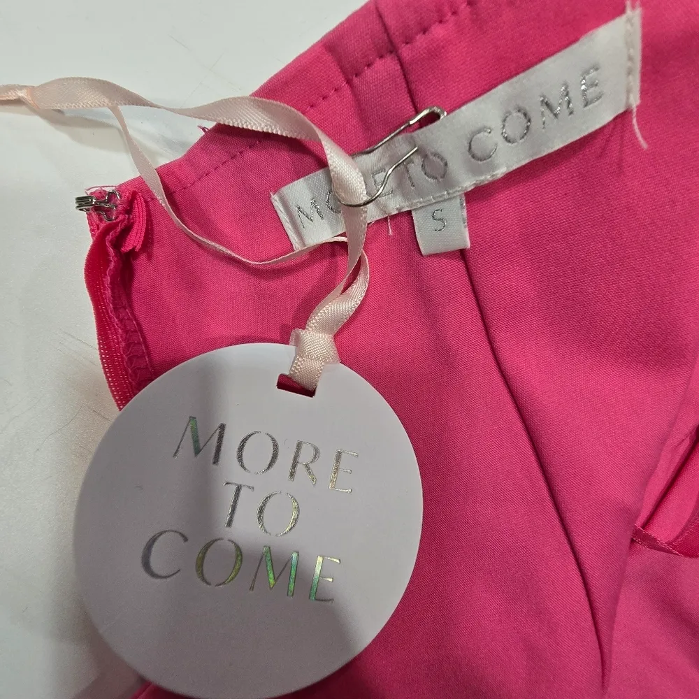 MORE TO COME Sophia Strapless Midi Dress in Pink - Image 11