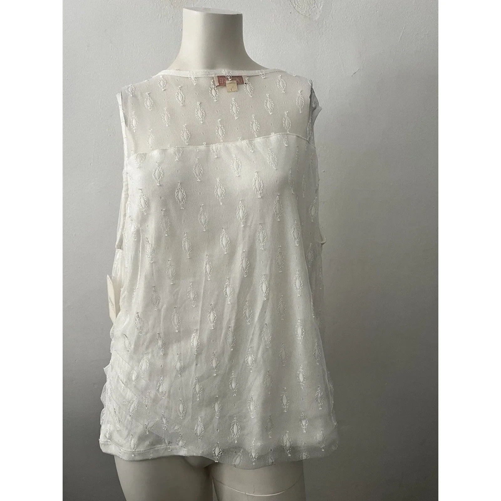 London Rose White Romantic Lace Top 3X Grunge Bohemian Peasant Festival New - Image 4