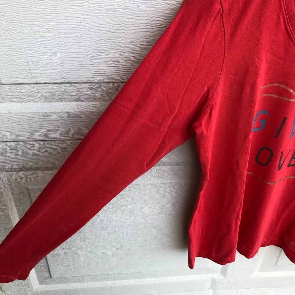 Life Is Good Shirt Red Long Sleeve Give Love Small - Image 7
