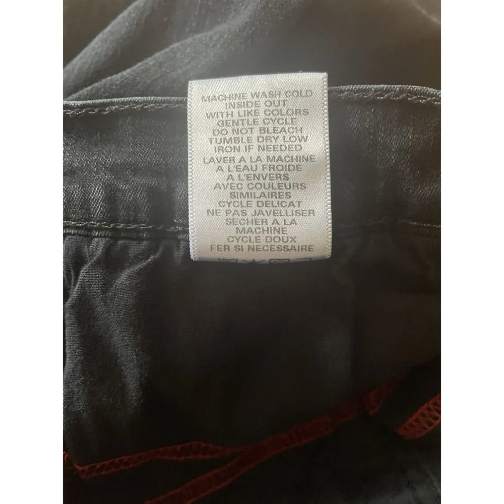 NYDJ Tummy Tuck Jeans Black Bootcut Studded Sides Size 10 Made in USA - Image 7