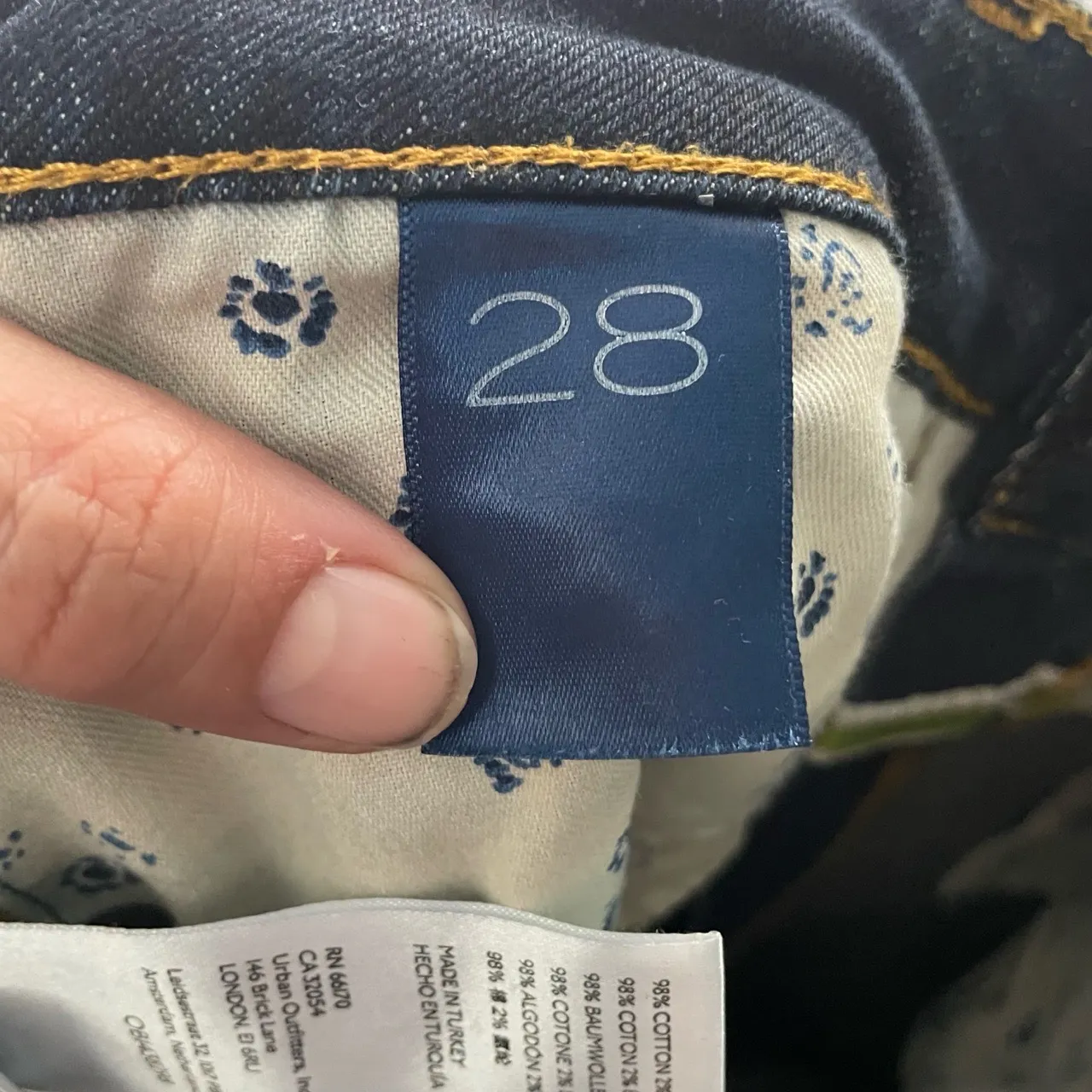 Pilcro Womens Dark Blue Dark Wash Split Hem High Rise Straight Leg Jeans Size 28 - Image 12