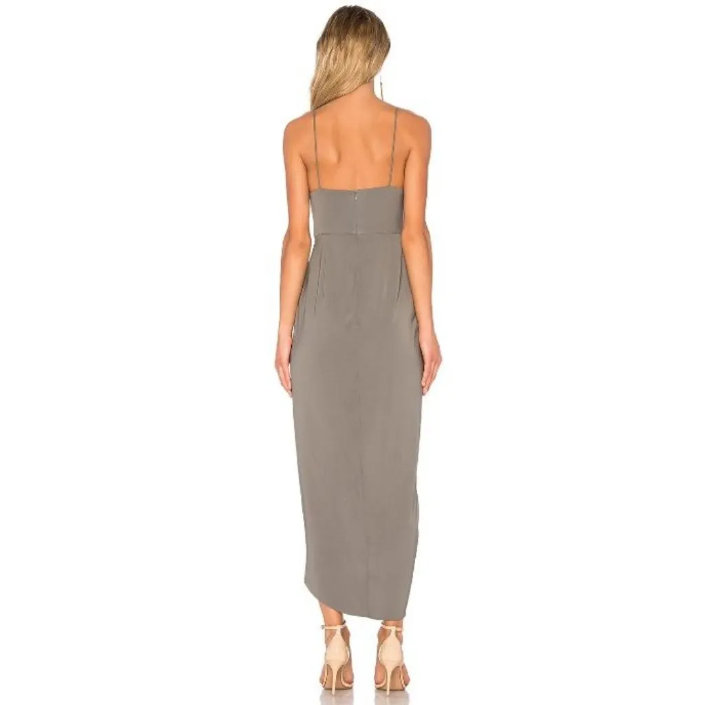 Revolve Shona Joy Stellar Drape Olive Green Midi Dress 2 - Image 3
