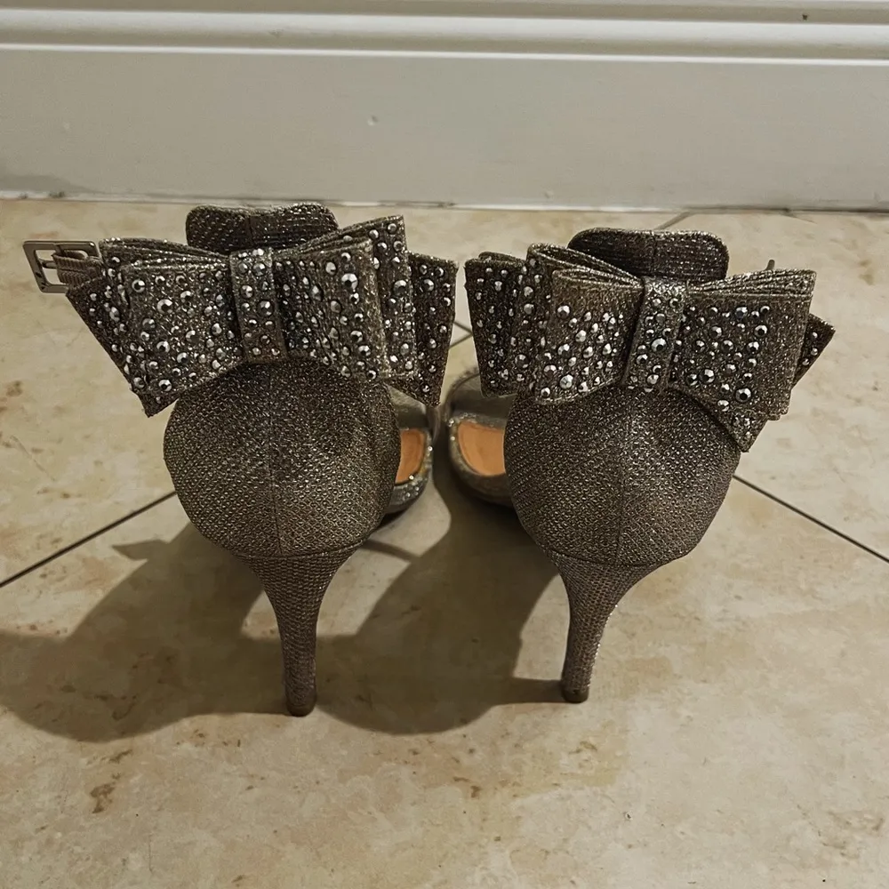 Evening Gold High Sandal Heels - Image 3